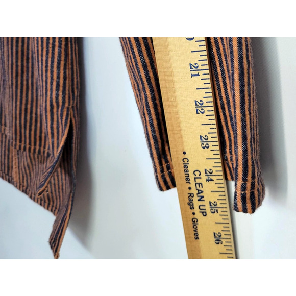 MUR MUR Hoodie Womens Small Brown Navy Embroidered Boho Tunic Cotton Boho Rustic - Picture 9 of 12